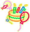 Picture of cake and balloons.