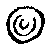 Circular petroglyph with smaller half-circles inside.