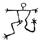 Petroglyph of person dancing.